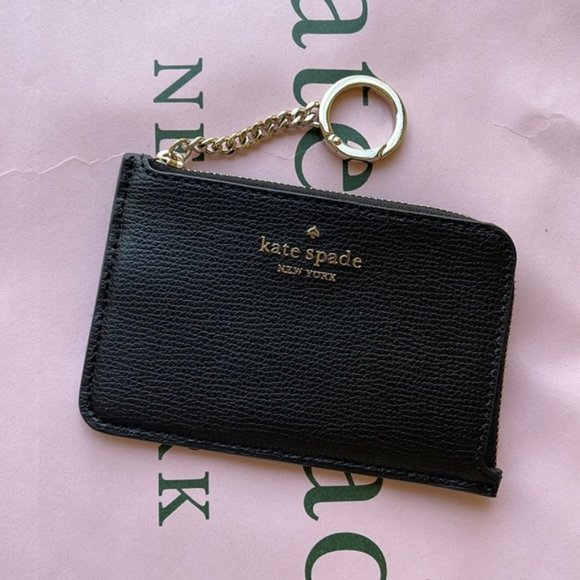 Kate Spade Darcy Medium L-Zip Card Holder Black - Picture 10 of 15